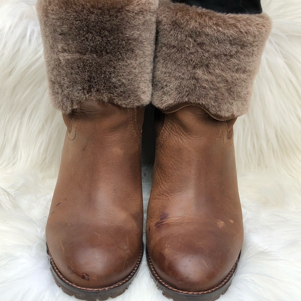 Brown H.S. Trask Fur booties